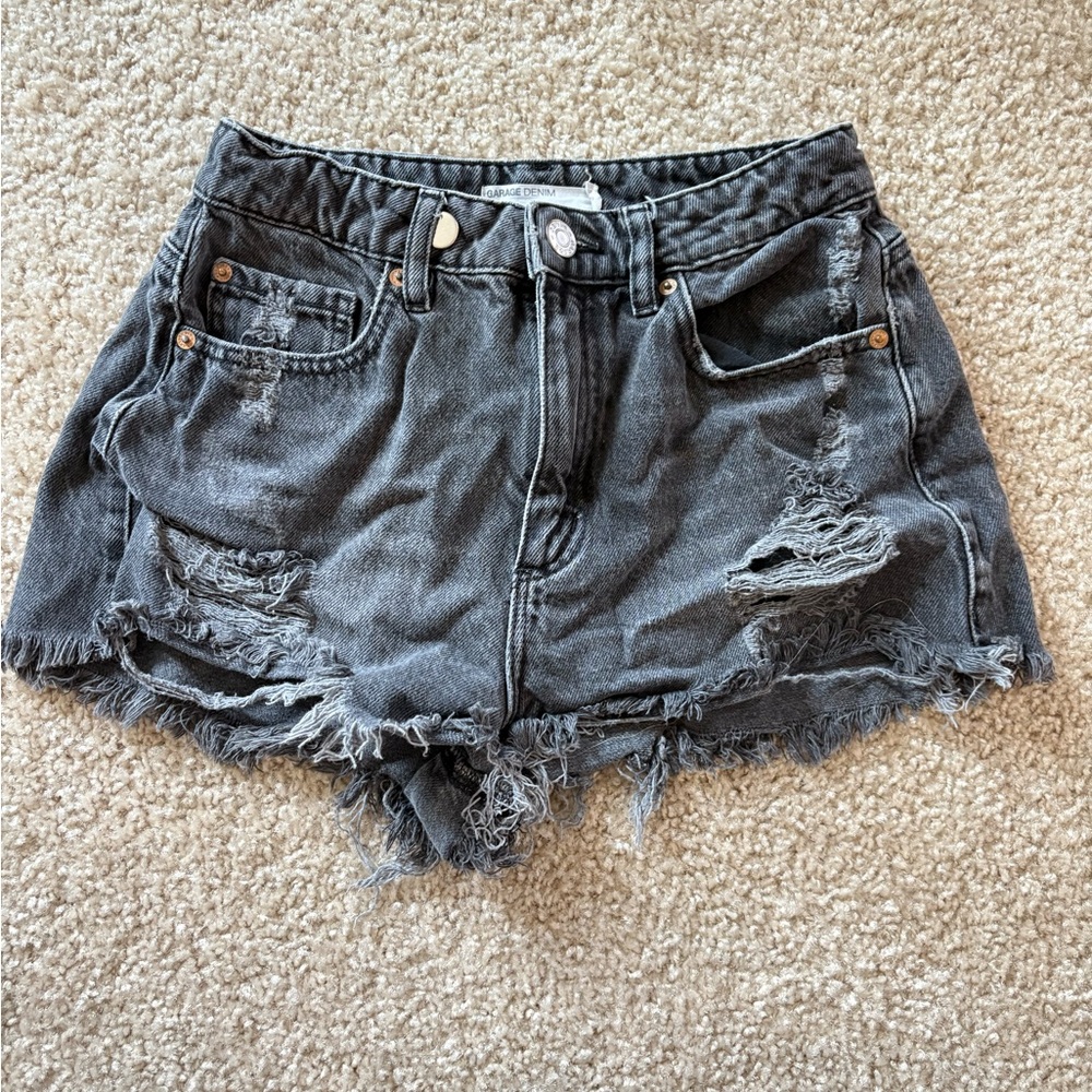Garage Denim Black Festival Shorts
